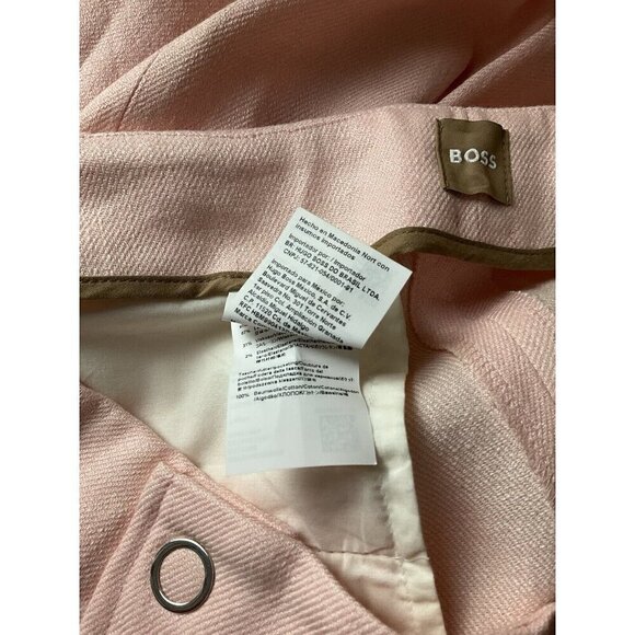 BOSS Pink Linen Blend Tapito Wide Leg Pants Trousers US 12 IT 48 1031 - Picture 10 of 10
